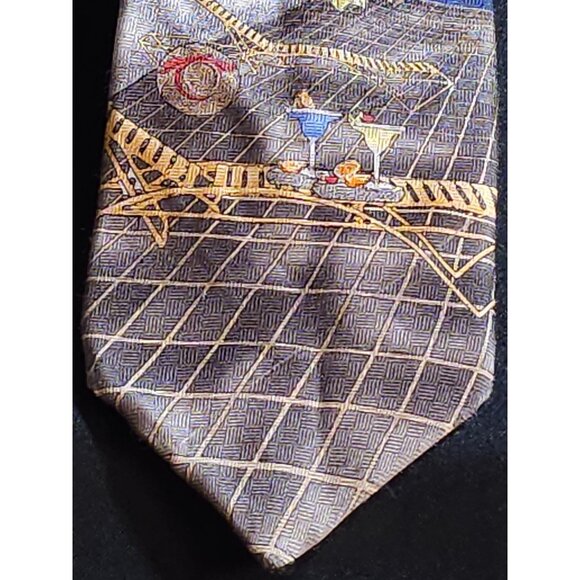 Vintage Colorful Croft & Barrow Tropical Landscape Necktie With Exotic Design - Picture 8 of 13
